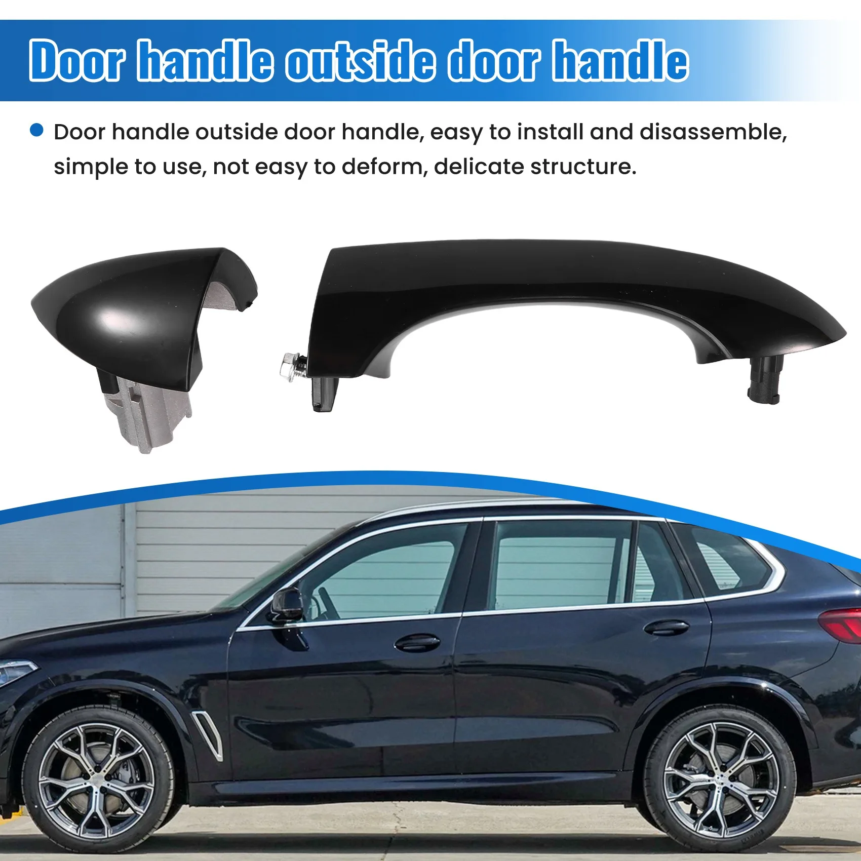 

QB-1Set Front Rear Left Right Exterior Door Handle Kit For BMW X5 E53 2000-2006