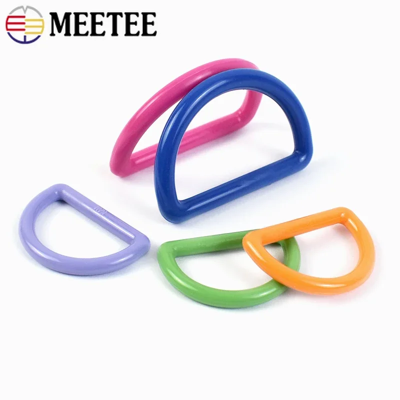 50/100Pcs Colorful Plastic D Ring Buckles 15-38mm Hook Clasp Connector Backpack Bag Strap Belt Luggage DIY Sewing Accessories