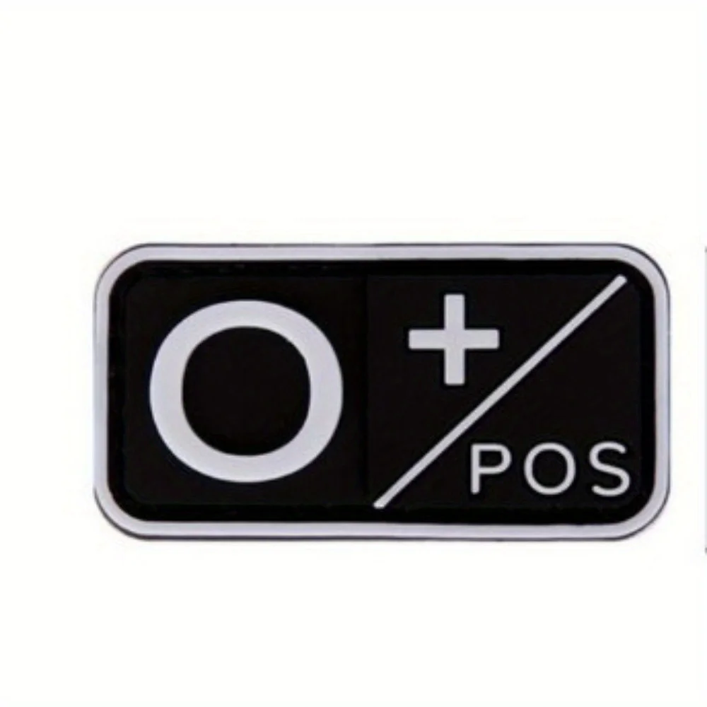 8 Types Blood Type Patch Rubber Waterproof Stickers Decal Set For Tactical Gear DIY Decor