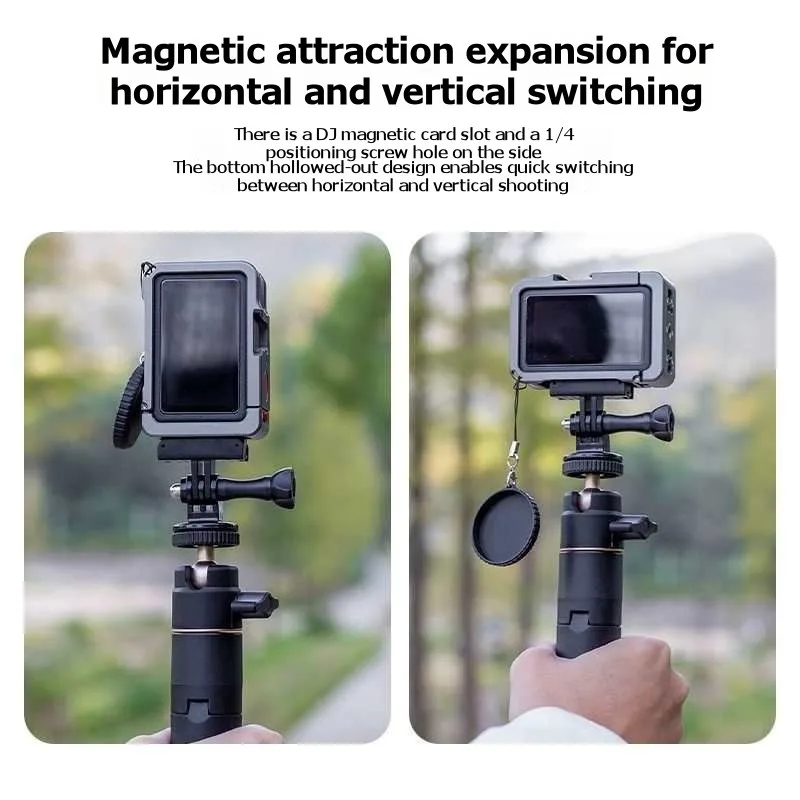 

B92B-For DJI Osmo Action 6 Camera Quick Release Metal Protective Cage Expansion Accessory- Style Design