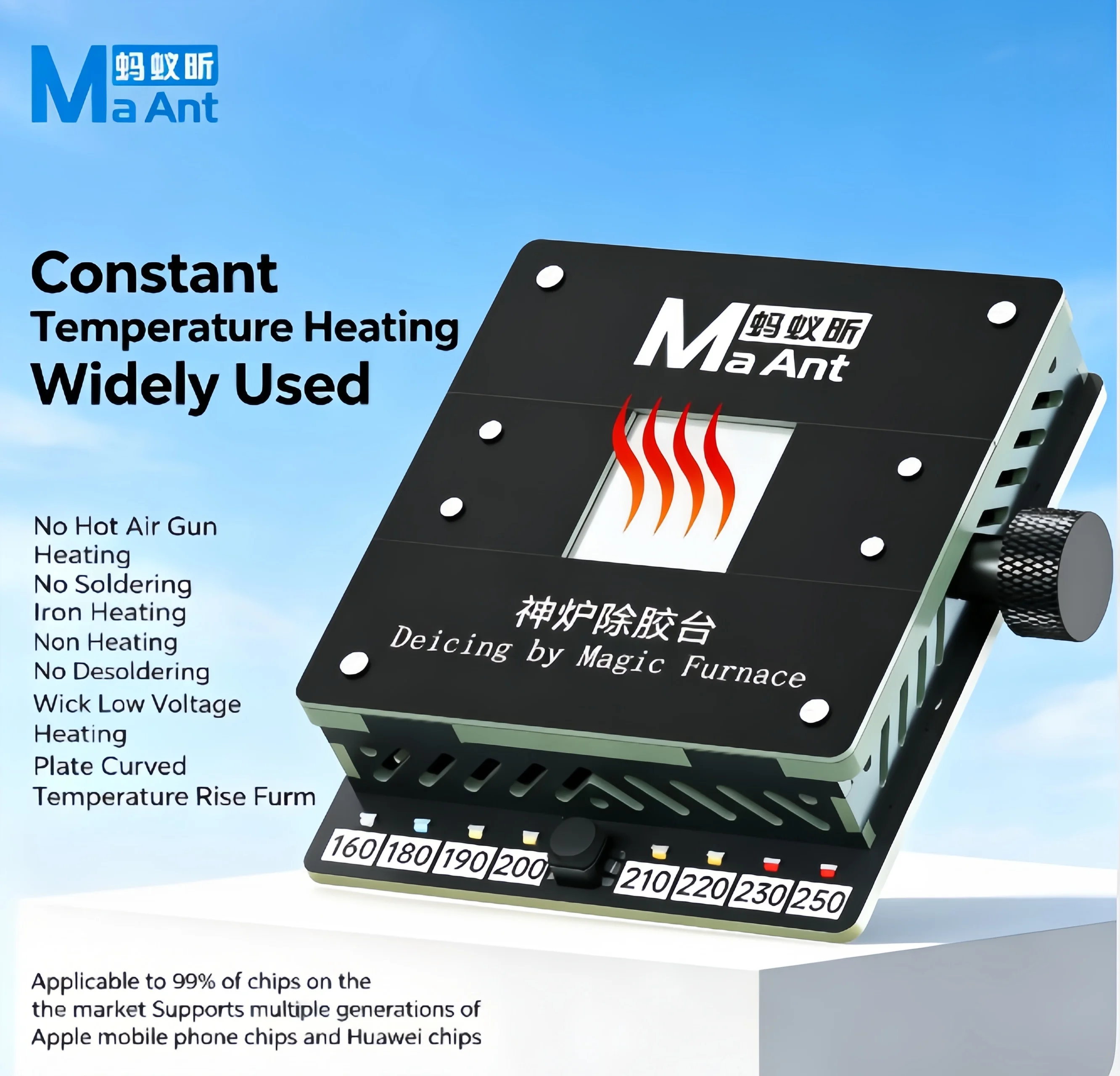 

Платформа для нагрева процессоров MaAnt SL-2: Волшебная станция для удаления клея, паяльная станция для мобильных телефонов, удаление клея с IC-чипов, BGA-реболлинг