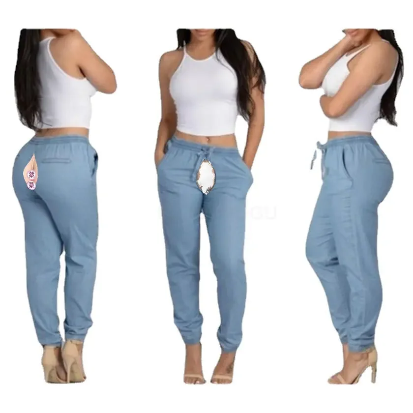 

Lady Denim Open Crotch Outdoor Sex Pants Y2k Casual Streetwear Boyfriend Jeans Jogger Travel & Track Sports Convenient Trousers