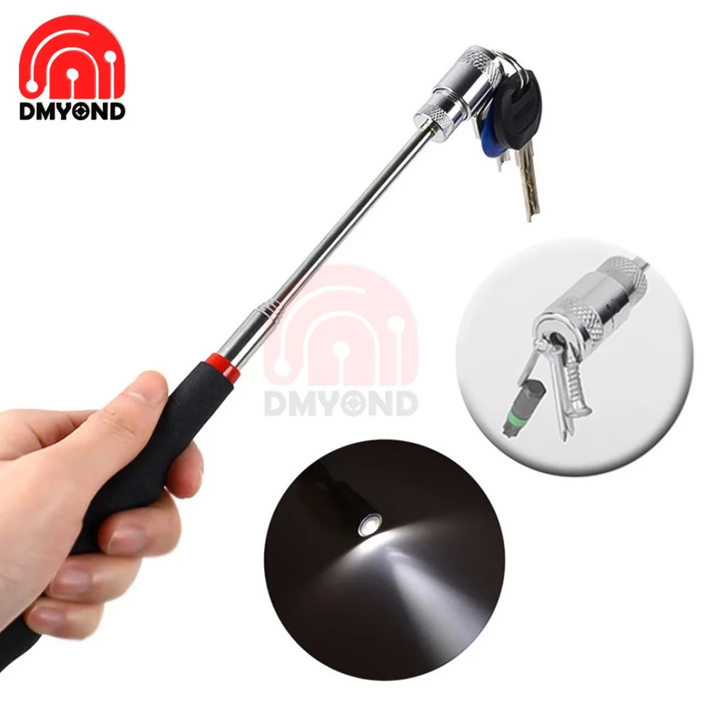 Magnetic Retractable Drain Plunger with LED Light Retractable Strong Suction Rod Magnetic Suction Rod Pick-Up Device