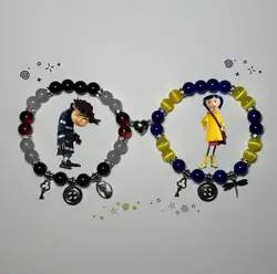 Coraline x Wybie” matching beaded bracelets