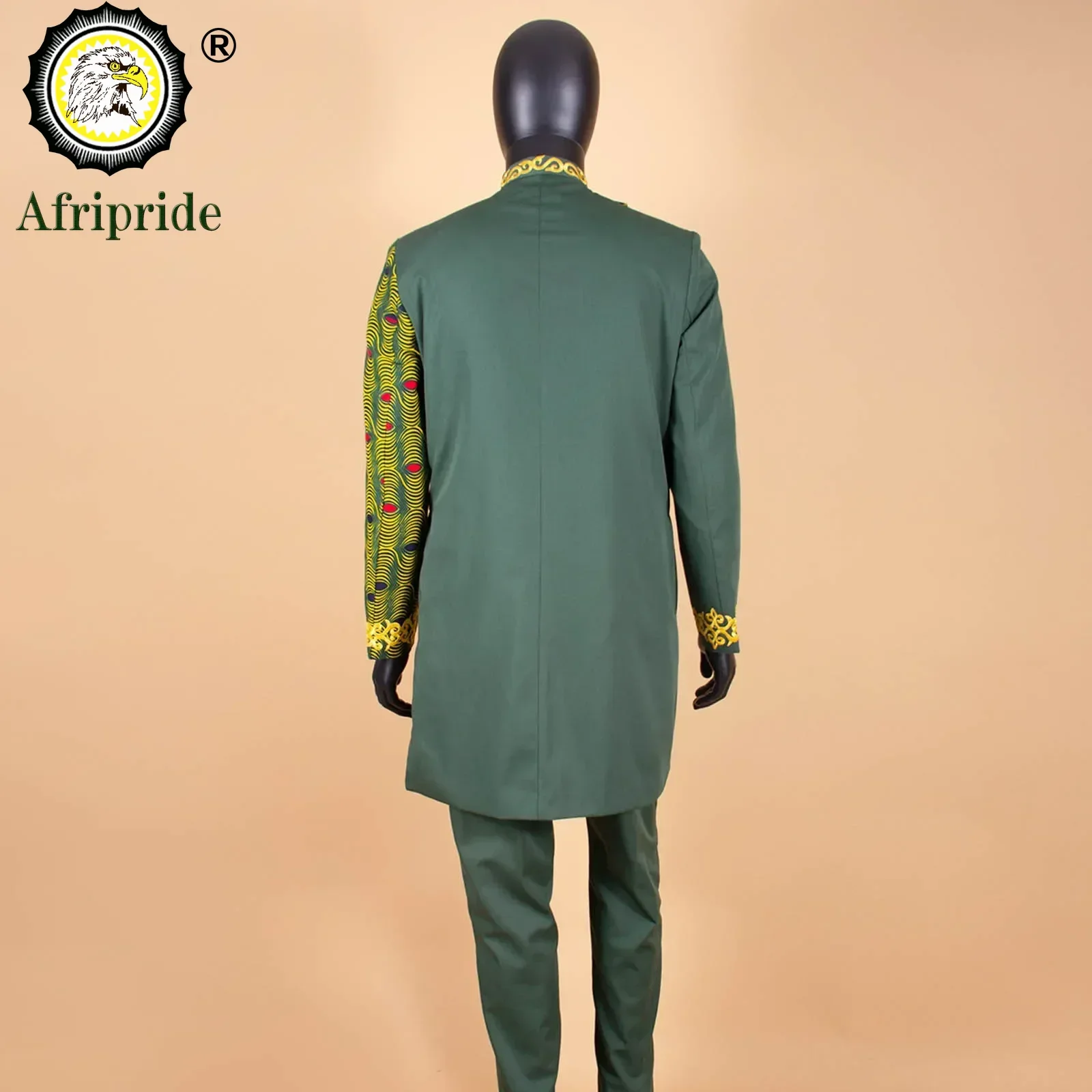 Costumes africains pour hommes, ensemble blazer et pantalon imprimé brodé, tenue d\'affaires imbibée de mouchoir, pour fête de mariage et soirée,