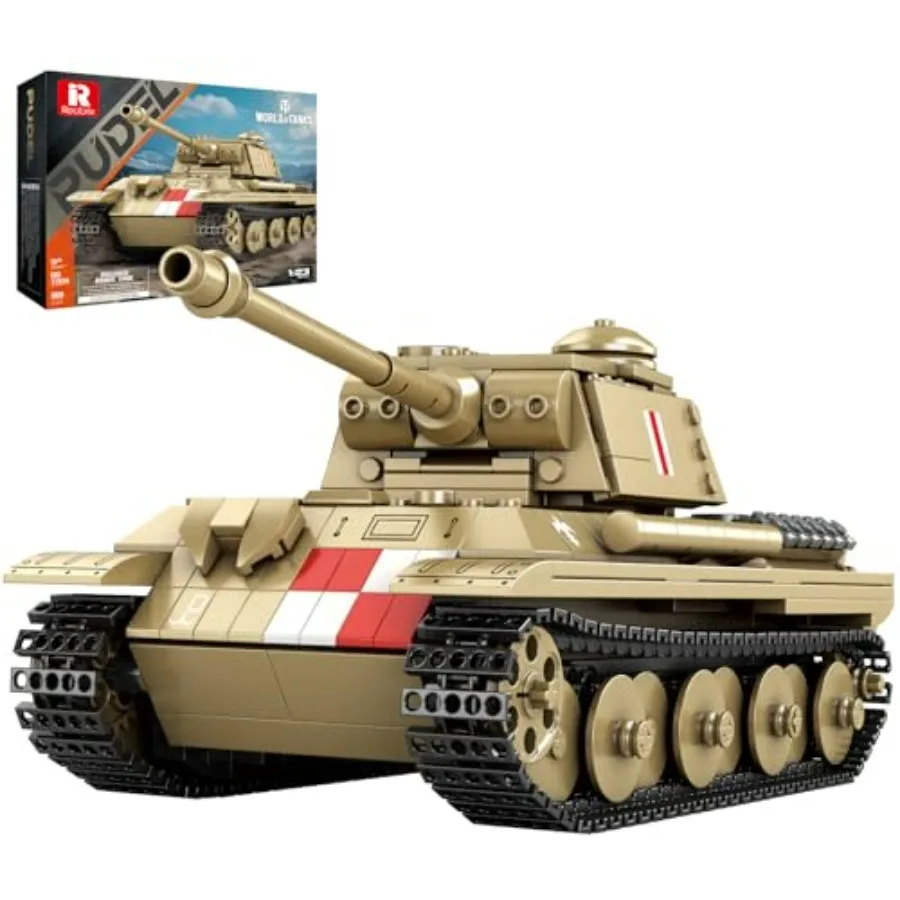 

WW2 Military German Tank Model Set for Adult Building Block Set 77034 World of Tanks Authorized Products 969PCS Grey Plastic fo