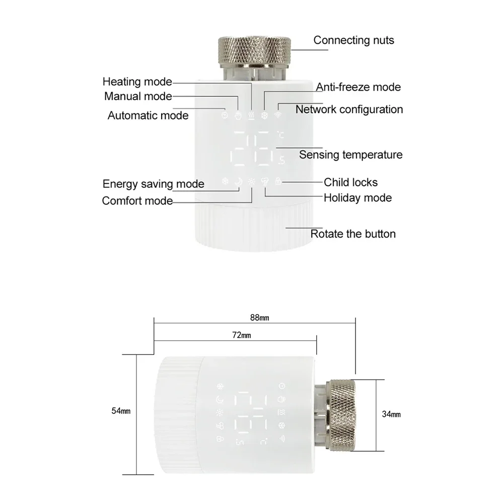 New For Tuya For Zigbee Thermostatic Radiator Valve Smart Thermostat Programmable Temperature Controller Voice Alexa-Google Home