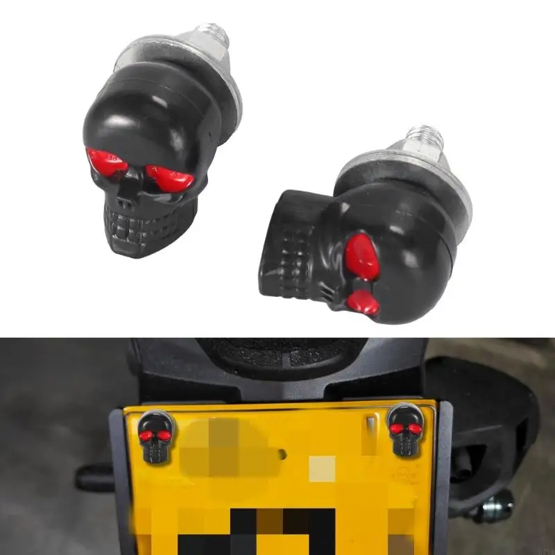 

Motorcycle License Plate Mounting Screws 6PCS Skull Head Bolts Not Theft Aluminum Hardware For Car Truck Automotive D7YA