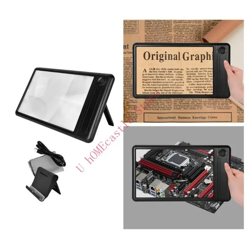 

63HF LED Illuminated 4times Glass for Low Seeings Elderly Reading Viewing