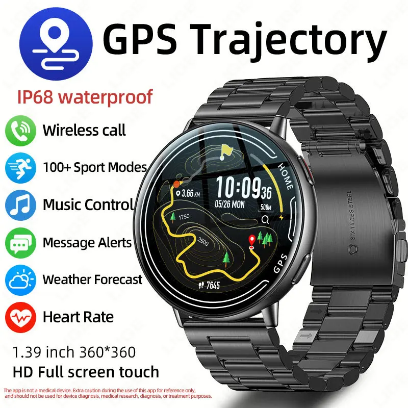 

LIGE New Built-in GPS Sports Tracker Smart Watch Women Bluetooth Call Women's Bracelet Fitness Health Monitor Ladies Smartwatch