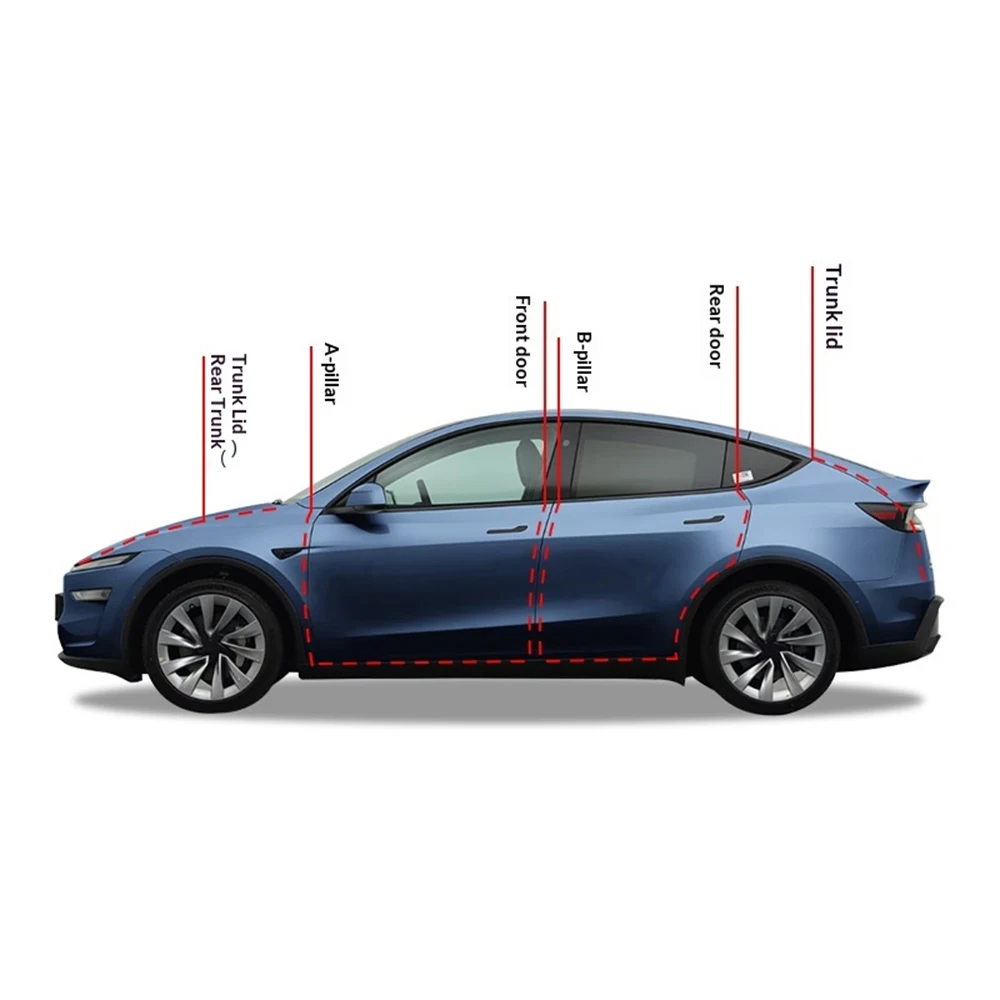 For Tesla Model Y Juniper Model YL Model Y Car Door Rubber Seal Strip Auto Door Weatherstrip Accessories