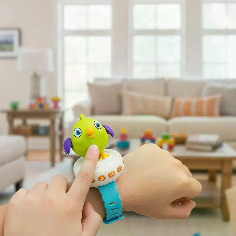 Smart Interactive Chick Wrist Toy, AI Response Music Whistle for Kids Early Education