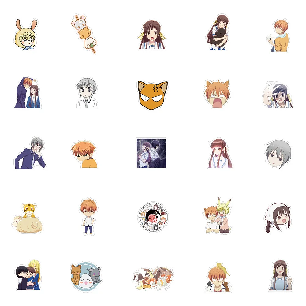 10/30/50/100PCS Anime Fruits Basket Sticker Cartoon Cute Graffiti Decoration Skateboard Laptop Guitar Waterproof Decal Toy