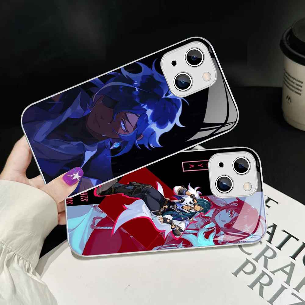 

Kaeya Genshin Impact Phone Case Tempered Glass For iphone 14 13 12 11 Pro Mini XS MAX 14Plus X XS XR Cover