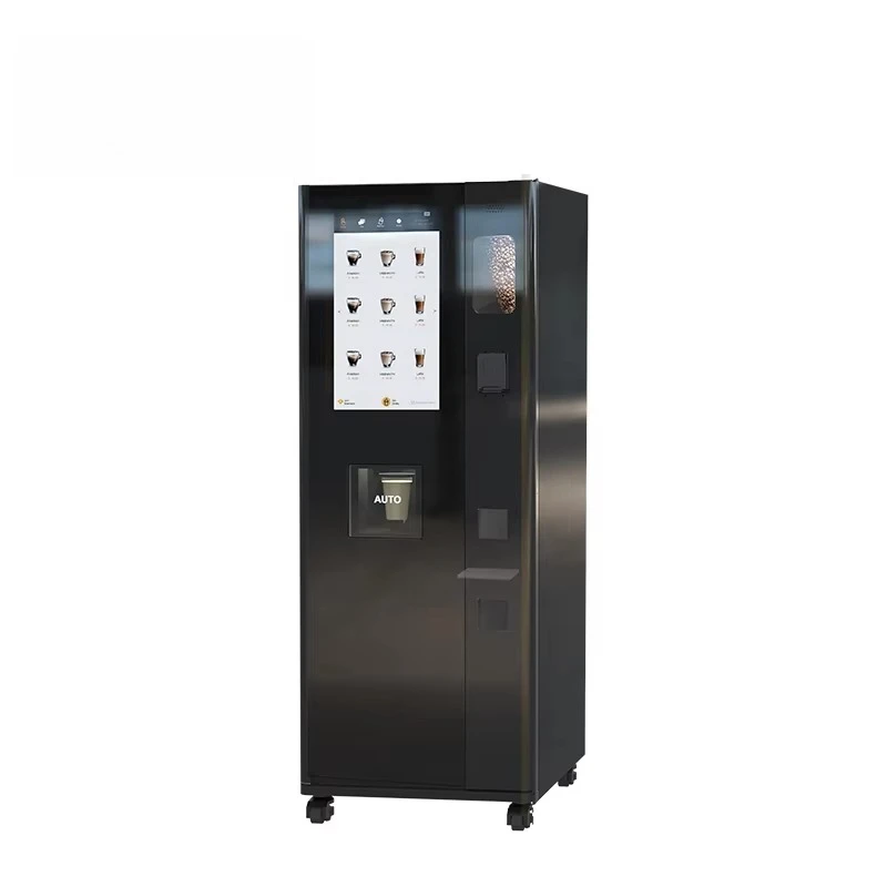 

Customized Commercial Automatic Bean Cup Coffee Vending Machine Five Bucket Drop Cups QR Code Token SDK Function for Parties