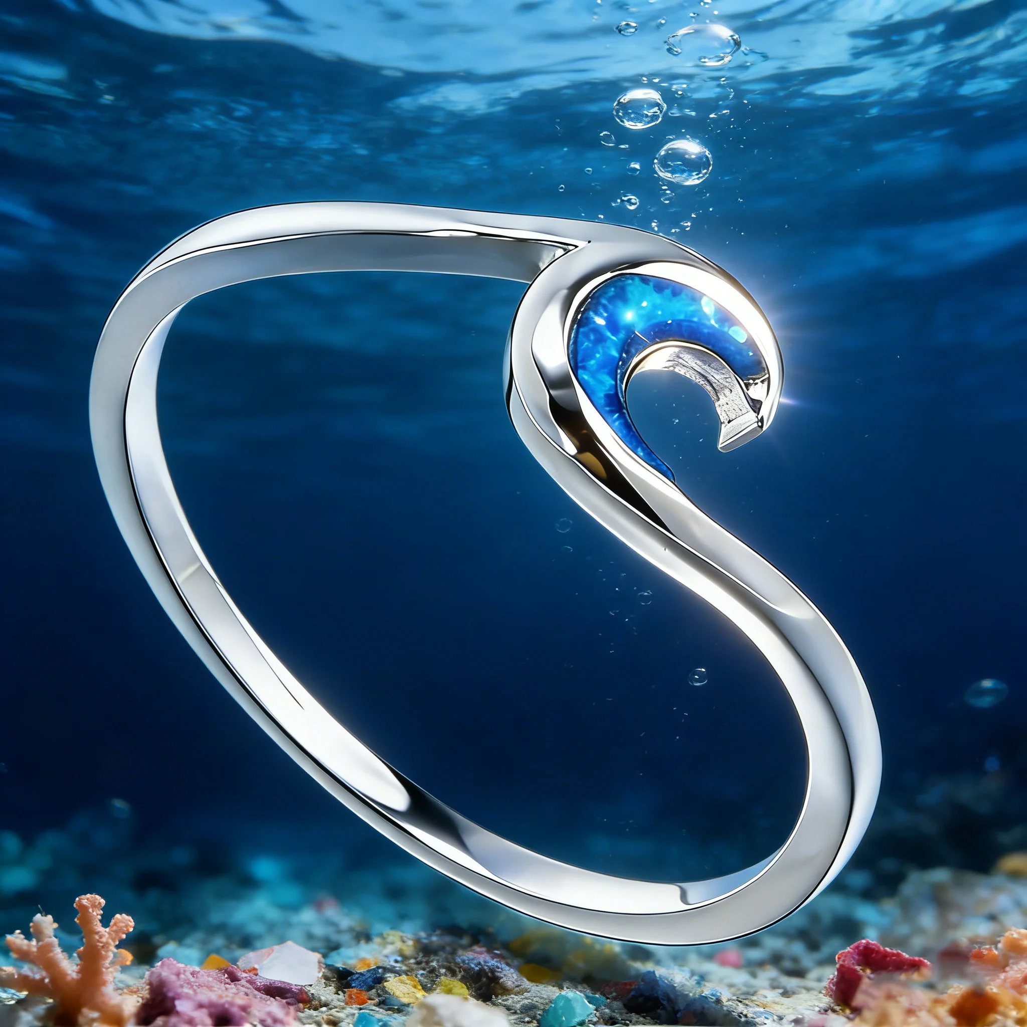 Anillo de Ópalo con Forma de Ola Oceánica, Novedad 2026, Color Plata Claro, Joyería de Ópalo Azul, Anillo con Forma de Ola para Mujer, Regalo de Joyería de Verano con Temática de Playa