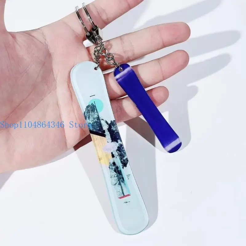 5asd الاكريليك التزلج كيرينغ مفتاح حامل صغير على الجليد المفاتيح حقائب الظهر سحر للمغامرات في الهواء الطلق والاستخدام اليومي