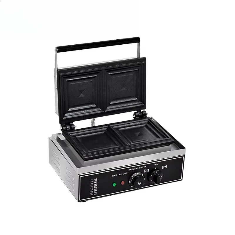 New commercial stainless steel sandwich machine, electric two-piece deep filling, high-productivity restaurant use