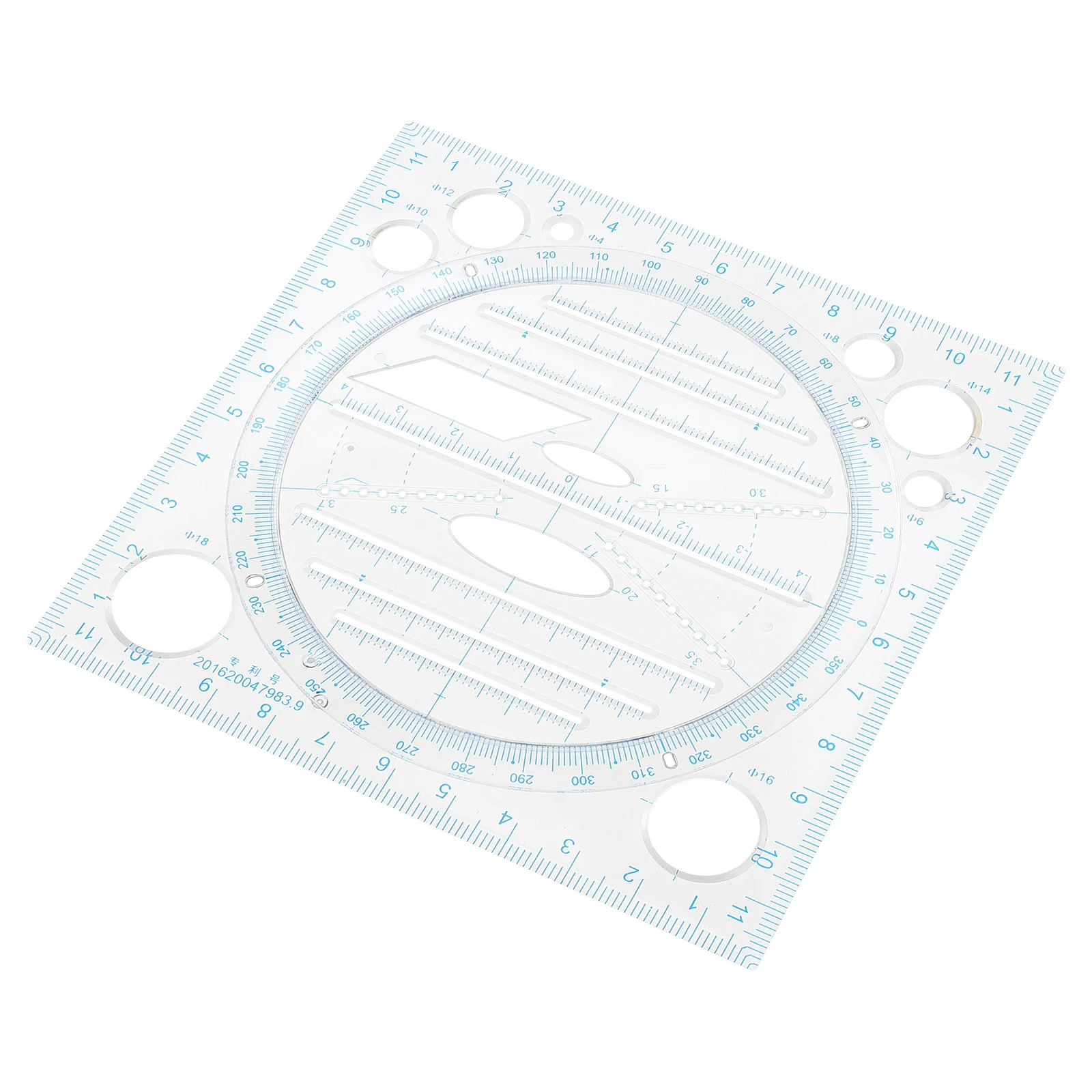 Geometric Drawing Ruler Multifunctional Ruler Protractor Students Measuring Tool Clear Scales Precise Measurement Long