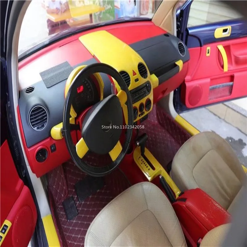 For Volkswagen vw Beetle 2001-2012 ABS Carbon Fiber Car Dashboard Dash Board cover Instrument frame  Interior Decoration Sticker