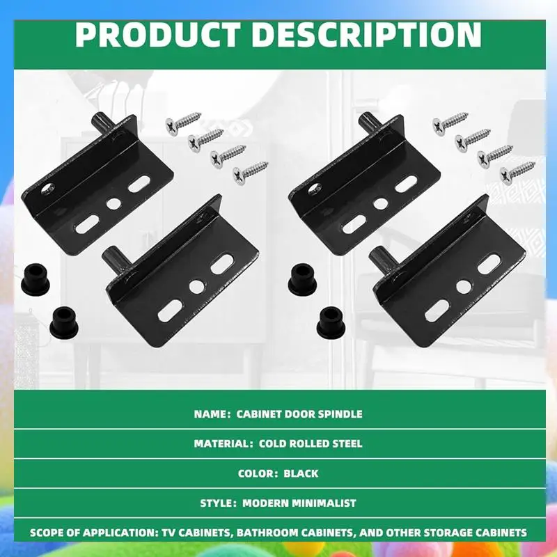 

12 Sets Pivot Hinges With Bushing Concealed Shaft Cabinet Door For Wood Doors, Drawers-AA25