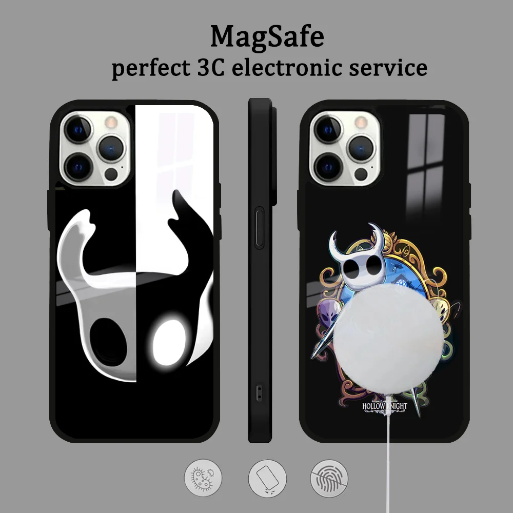 Hollow Knight Phone Case For IPhone 16 15 14 13 12 11 Pro Max Plus Mini Magsafe Mirror Wireless Magnetic Cover