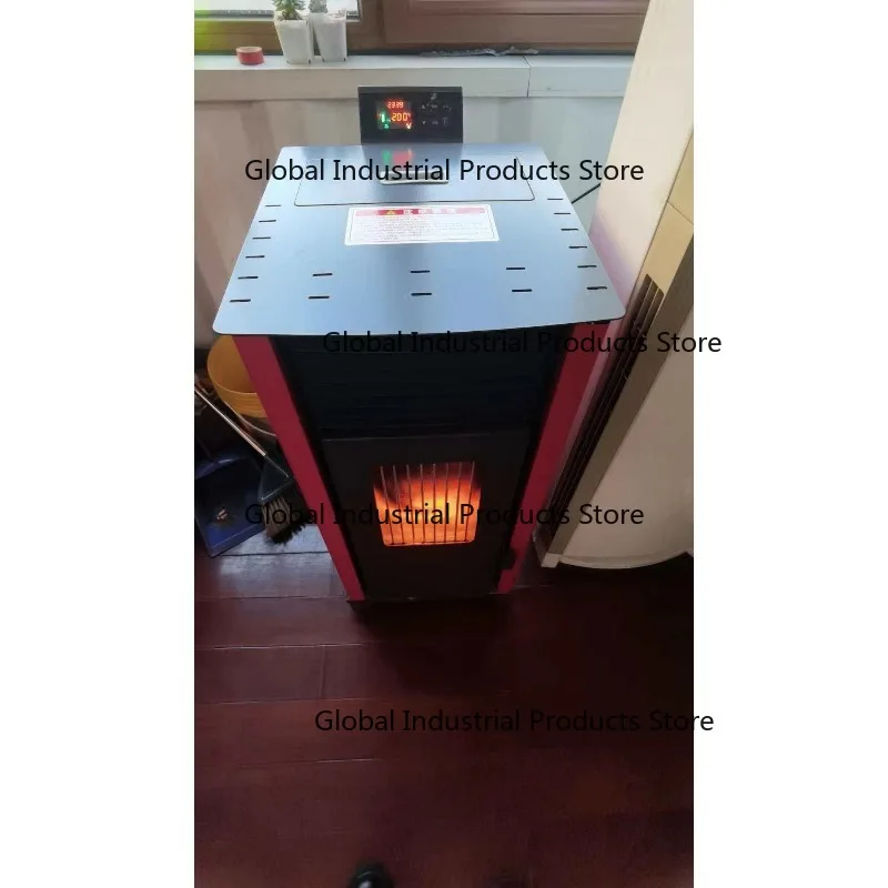 220V 122W Wood Burning Cast Iron Pellet Stove with Chimney Pipe Standing Indoor Installation for Home Heating