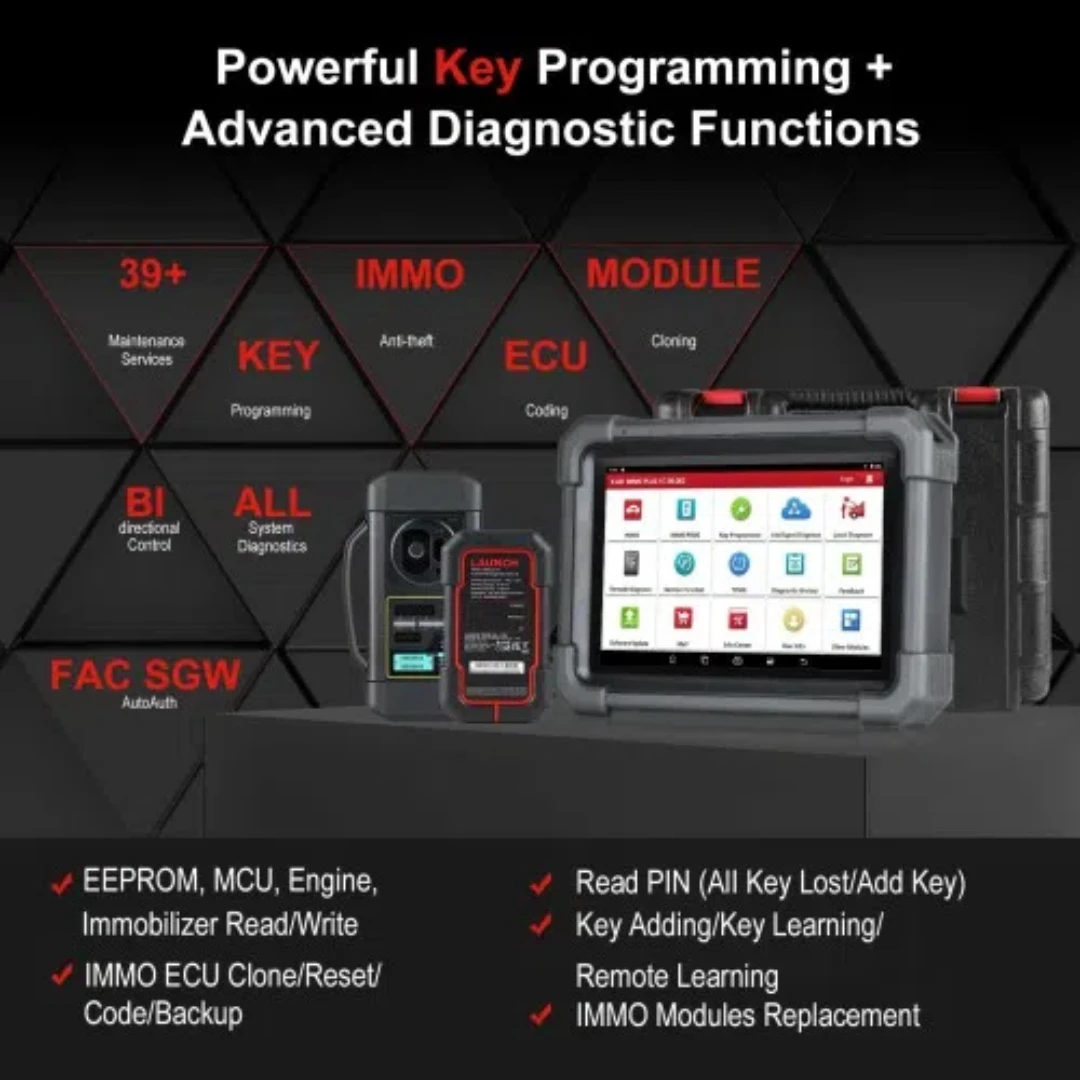 2024 Launch X431 IMMO plus Key Programmer 3-in-1 IMMO Clone Diagnostics Functions Global Version