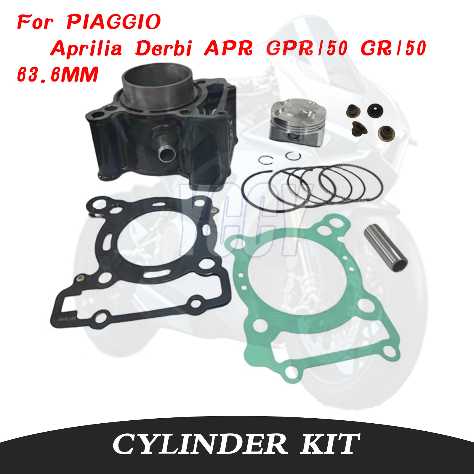 

63.6mm 150cc Big Bore Impeccable Motocycle Engine Cylinder Kit For PIAGGIO Aprilia Derbi APR GPR150 CR150 GPR CR 150 2001-2018