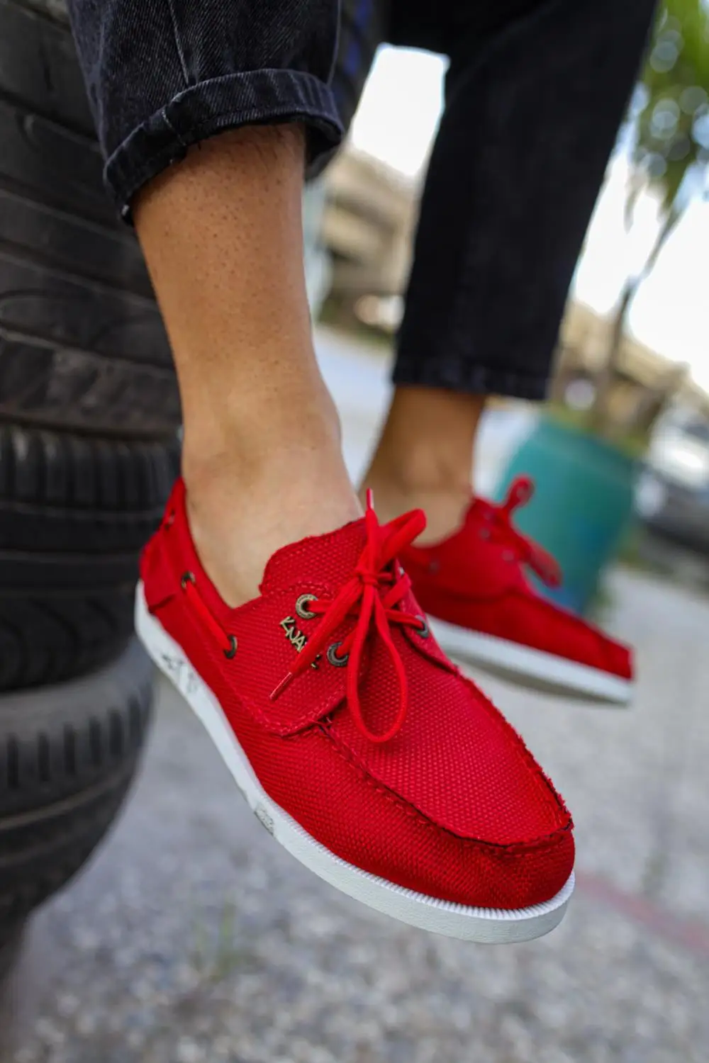 

Knack seasonal linen shoes 008 red