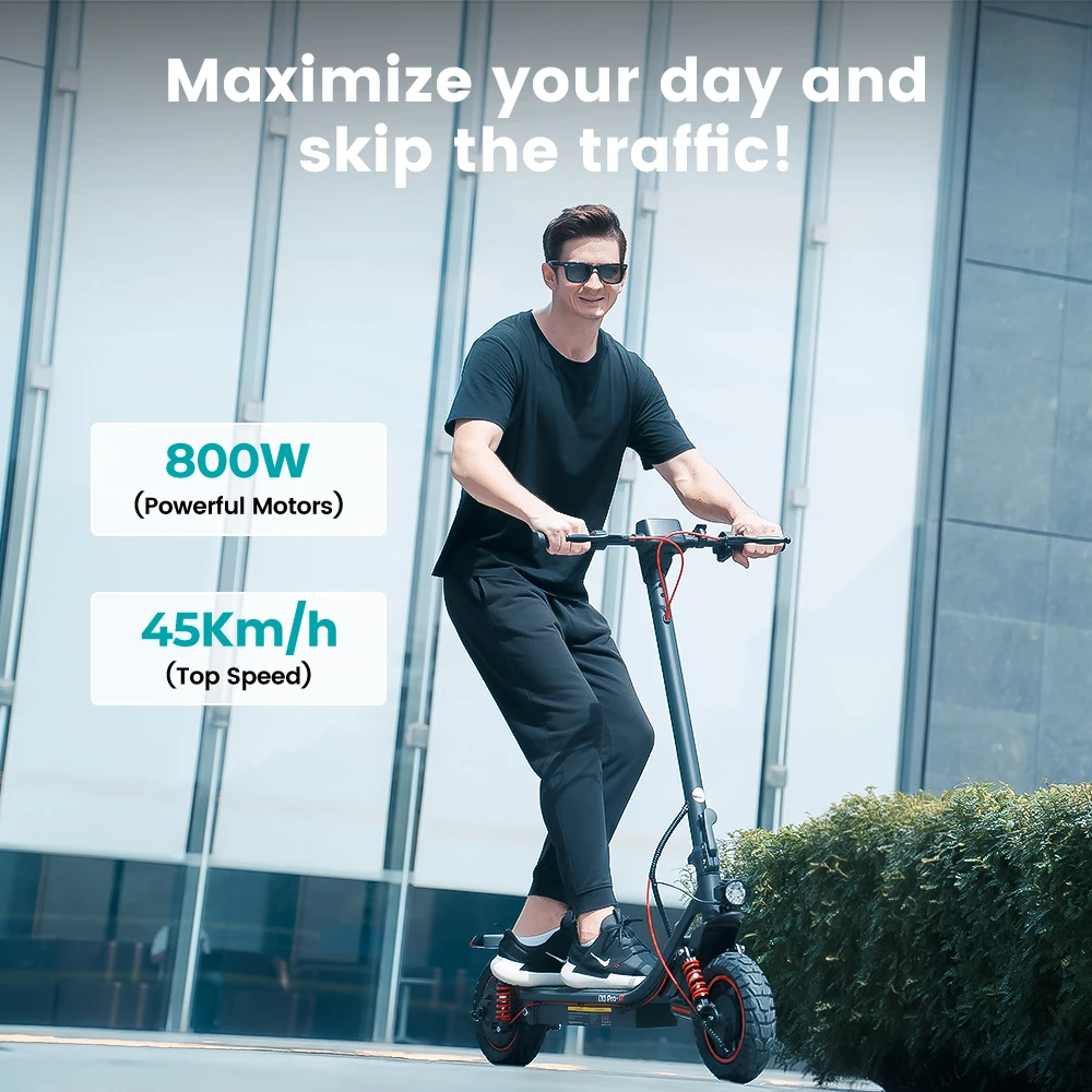 IScooter i10 Pro Elektroroller 800W Motor E-Scooter 48V15AH Hochleistungs-Lithiumbatterie unterstützt APP-App, Höchstgeschwindigkeit 45KM/H, maximale Reichweite 60KM, 10 Zoll Luftreifen, brandneu, original, direkt ab Werk. – Detail 2