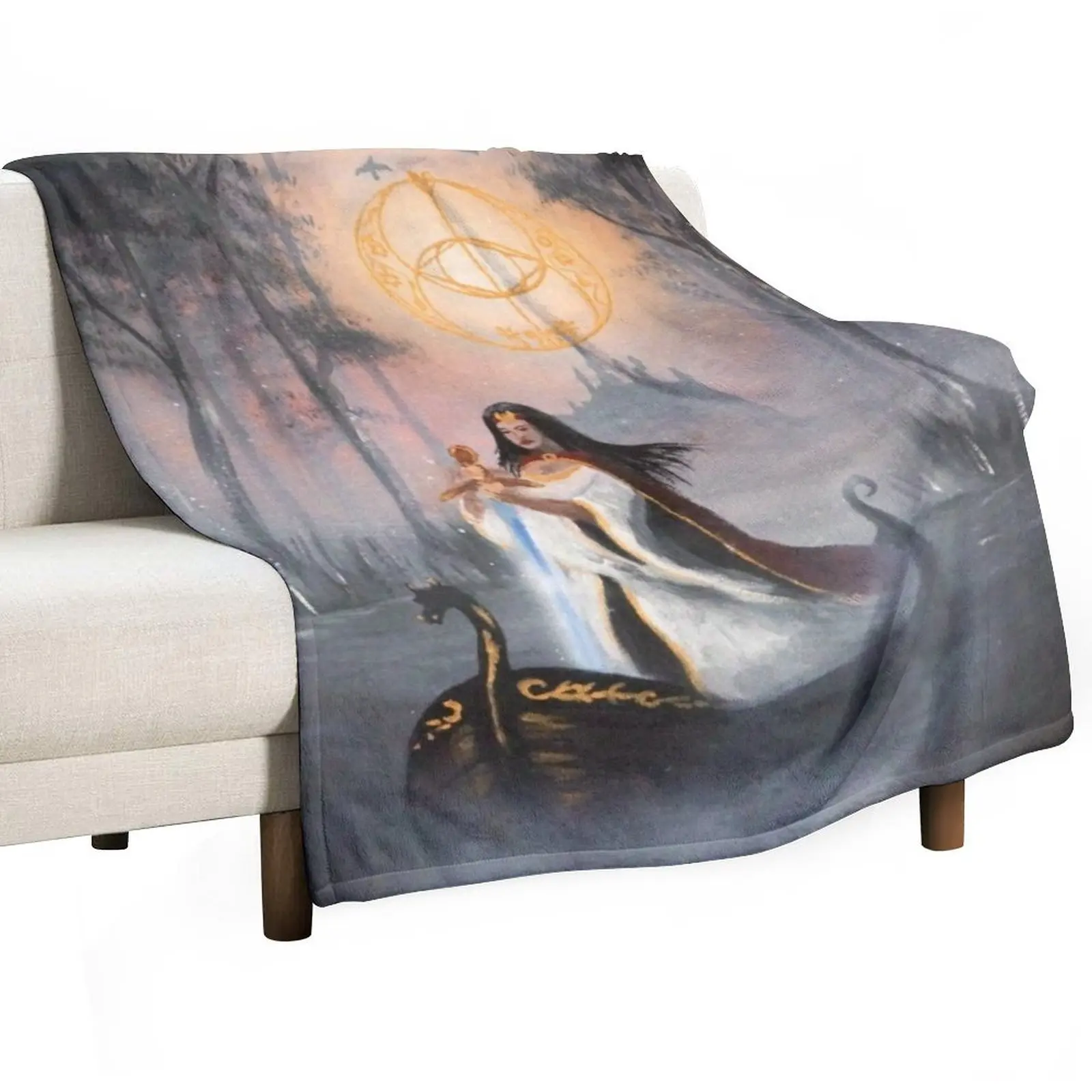 

Avalon Fog - Chalice Well Throw Blanket Blankets For Sofas warm winter Blankets