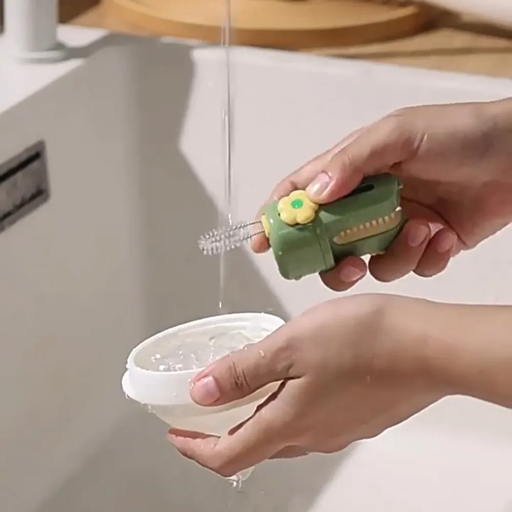 

Multipurpose 5-in-1 Cup Washing Tool Convenient Long Handle Silicone Bottle Brush 360 Degree Rotation Water Bottle Cleaner