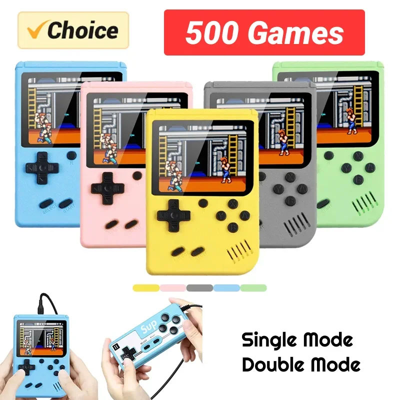 Retro Portable Mini Handheld Video Game Console 8 Bit 3.0 Inch Color LCD Kids Color Game Player Built in 500 Games