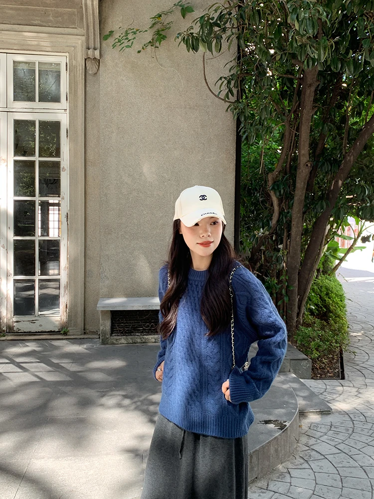 

Мягкий утолщенный вязаный свитер с узором «арахис» в корейском стиле, осенне-зимняя новинка