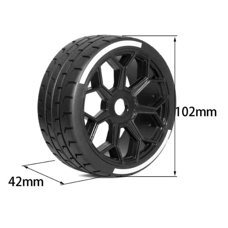 4ชิ้นยาง42/102ล้อหกเหลี่ยม17มม. สำหรับ1/7arrma infraction F1 1/8 X3 GT อุปกรณ์อัพเกรด mobil RC