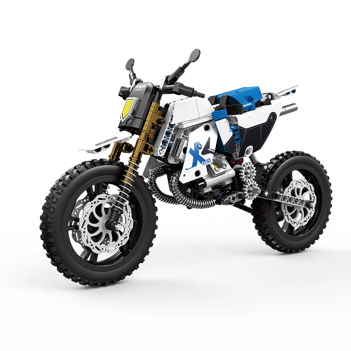 Klocki konstrukcyjne motocykl wyścigowy, kreatywna symulacja motocykla, zabawka do składania z małych elementów, prezent dla chłopców