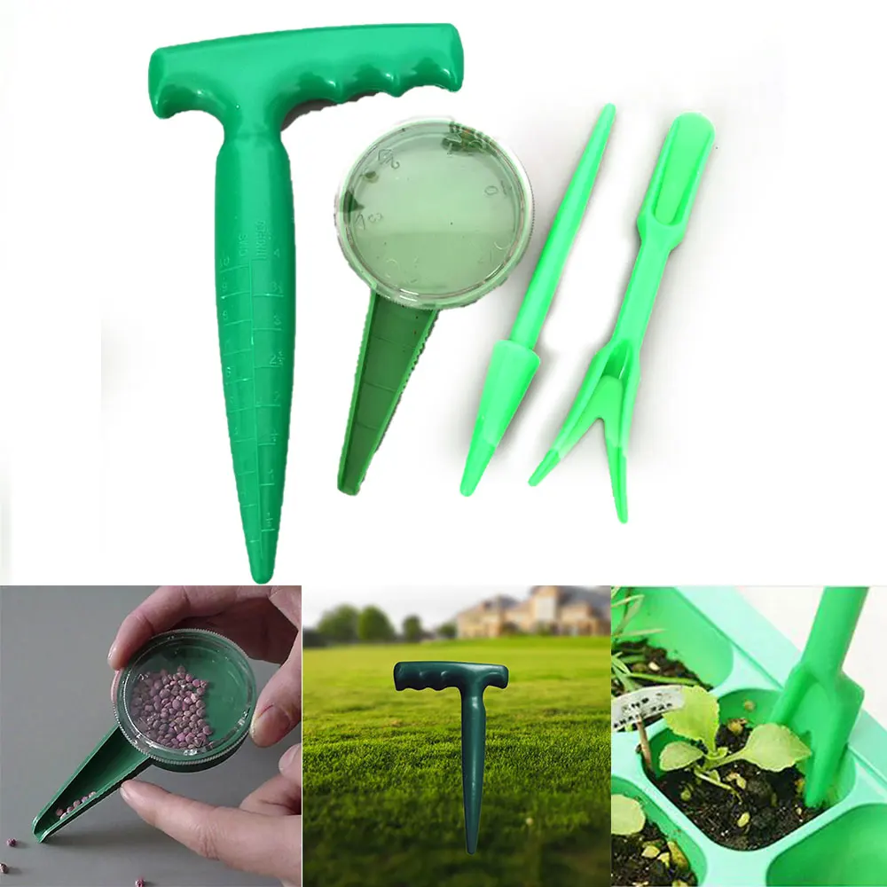 4Pcs Mini Adjustable Sowing Gardening Tools Seeder Seedling Transplanting Machine Punch Sowing, Cuttings Set Garden Supplies