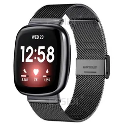 Stainless Steel Mesh Band For Fitbit Versa 4 3 Women Men Woven Watch Wrist Strap Loop For Fitbit Sense 2 Replacement