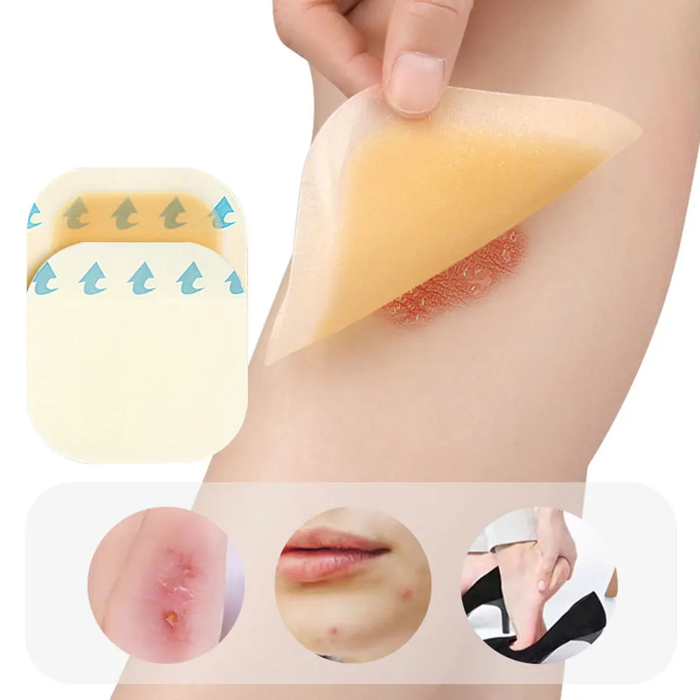 5-100Pcs Hydrocolloid Dressing 10x10cm Edge Pressing Type Application Heel Self-Adhesive Blister Invisible Concealer Tattoo Mask