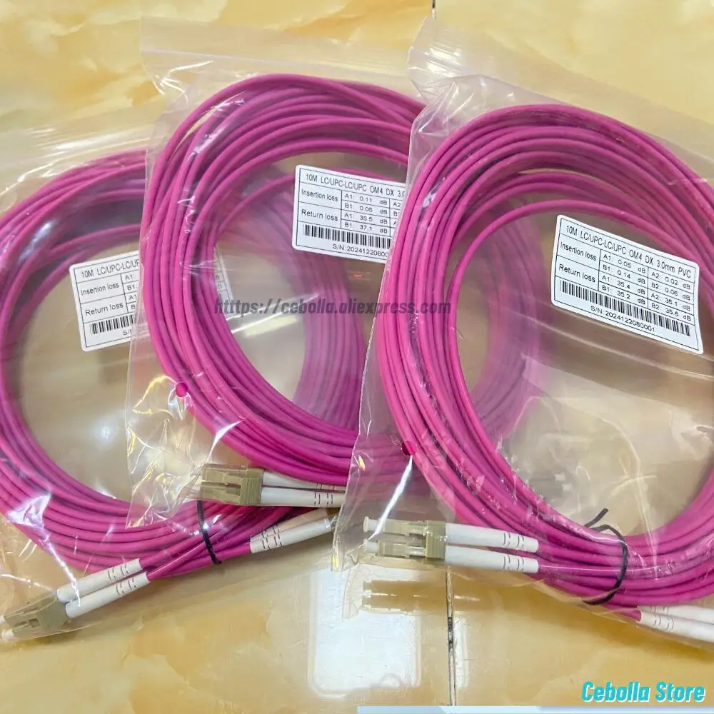 OM4 10 جيجابت المتعدد LC/UPC-LC/UPC البصرية التصحيح الحبل 10/20 متر 50/125 2.0/3.0 مللي متر 2 الأساسية دوبلكس الألياف البلوز ضفيرة
