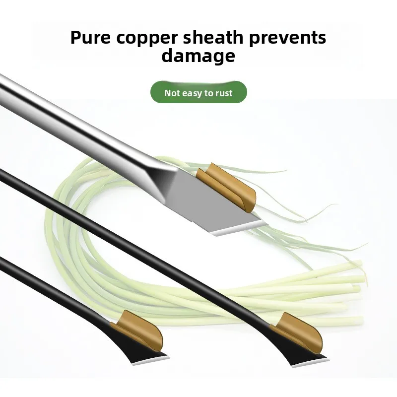 Long Stainless Steel Garlic Scape Cutter, Extended Garlic Shoot Stripping & Picking