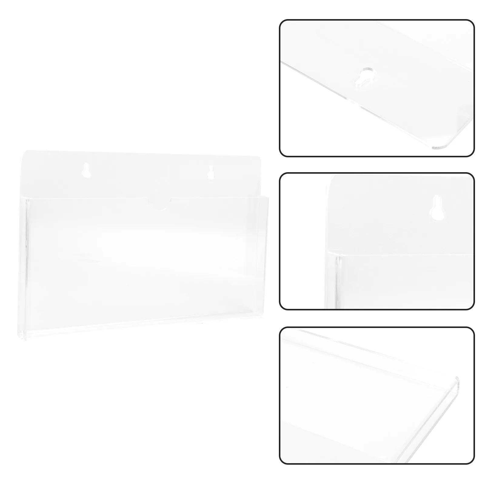 1Pcs Transparent Acrylic Wall-Mounted File Storage Container A4 Document Organizer for Magazines Periodicals Files Quick Access