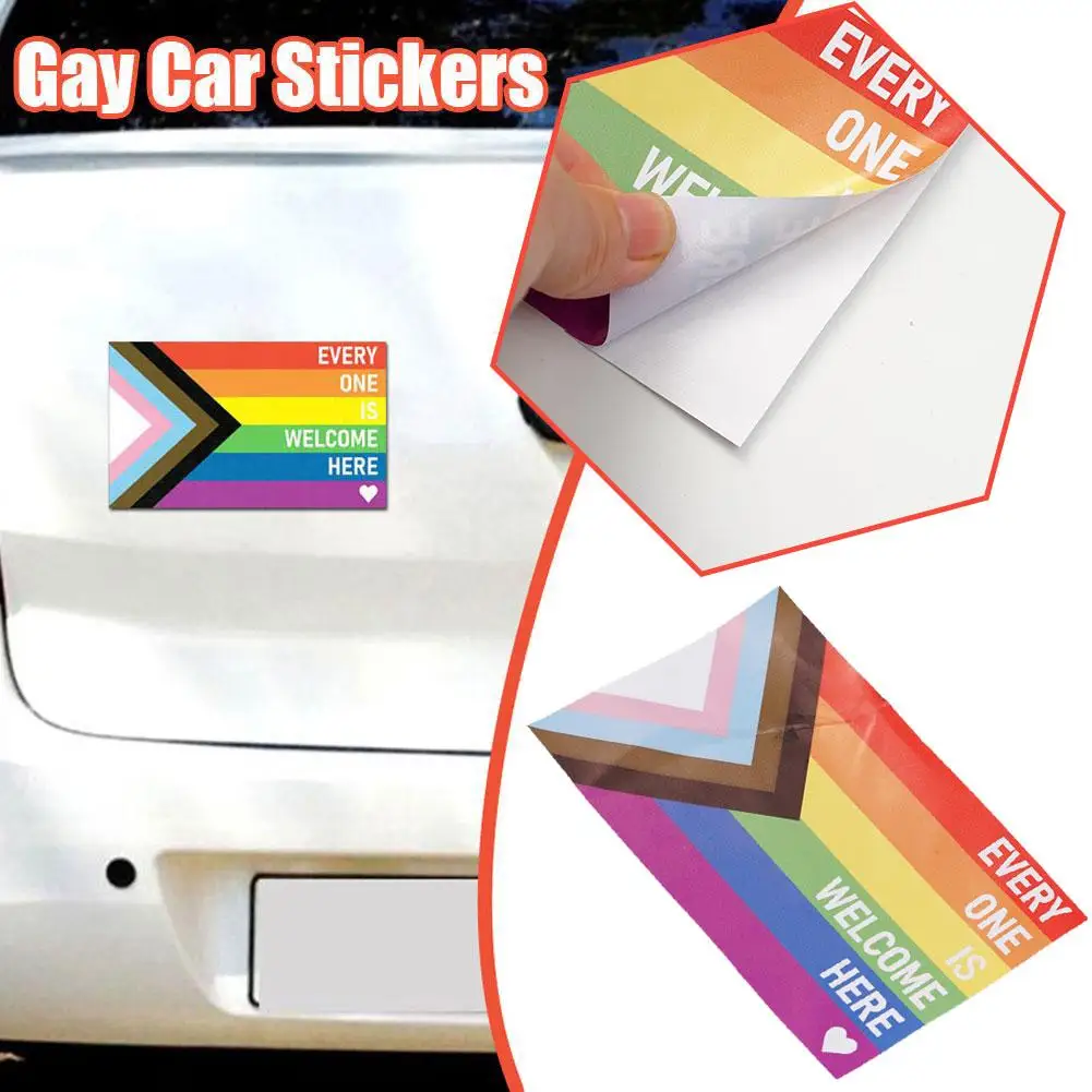 

1PC Car Sticker Rainbow Car Stickers Funny Driver Is Scratches Bumper Window Body Waterproof Decor Gay Auto Stickers Windsh U4Z7
