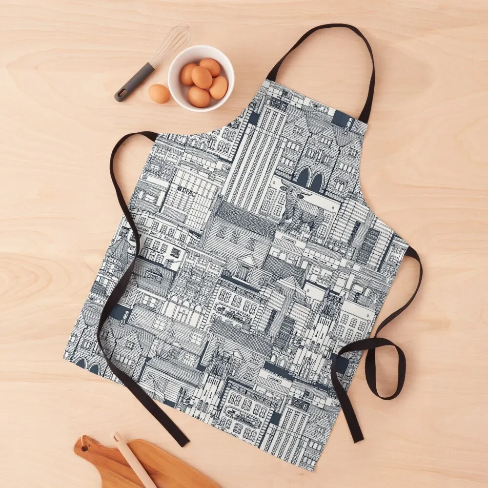 

Durham NC toile indigo Apron cooks clothes Cute Kitchen Accessories Apron