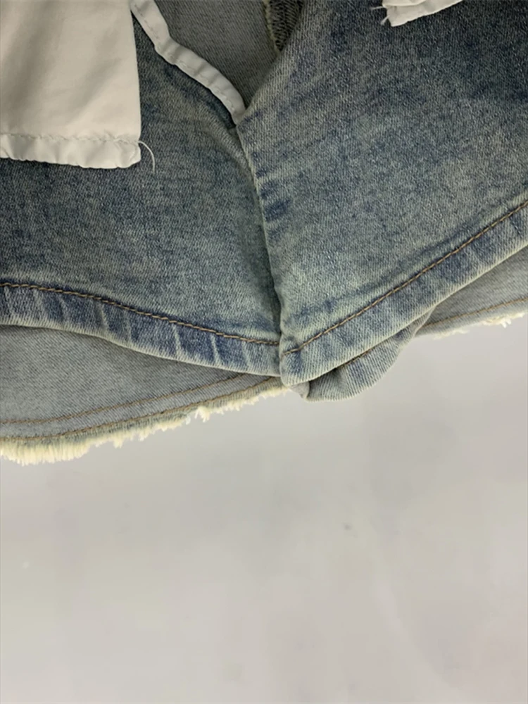 Jupes en jean taille haute pour femmes, jupes courtes délavées, hanche ronde, mince, été, nouvelle mode, 2024