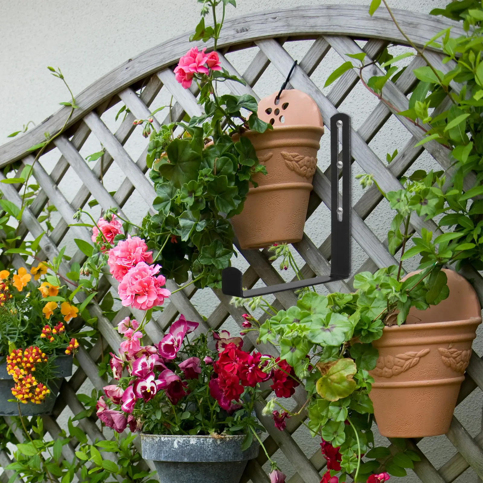 Wall Mounted Flower Pot Bracket Secure Metal Hanging Pot Bracket for Balcony Garden Living Room Indoor Outdoor