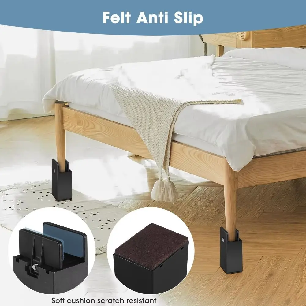 

Splint-type Chair Feet Riser Moisture-proof Base Screw Clamp Bed Leg Mat Stable Height-increasing Furniture Heightening Leg Pad