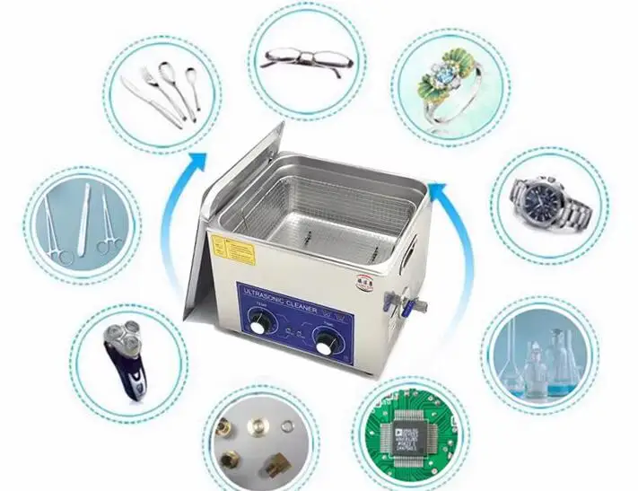 14L Stainless Ultrasonic Cleaner with Heater & timer cleaning machine with stainless steel basket High quality NE