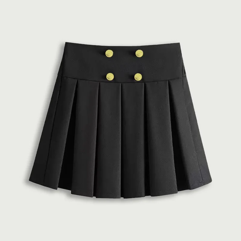Kids Girls 2026 New Preppy Pleated Skirt Anti-exposure Liner Kids JK School Uniform Mini Skirts High Waist Autumn Winter Skirt